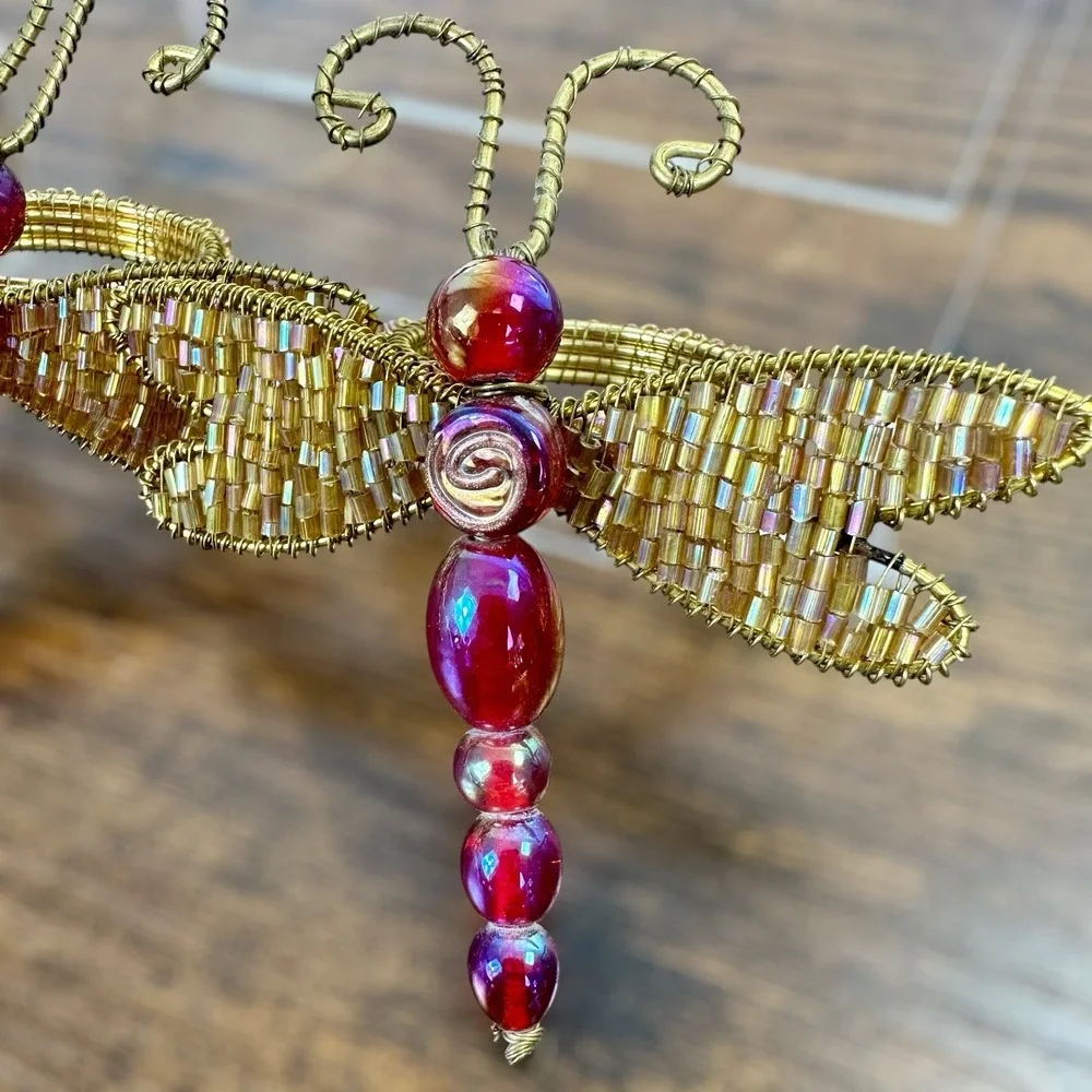 Dragon Fly Jeweled‎ Napkin Rings Set of 2 Kitchen Pier 1 Imports Holiday
